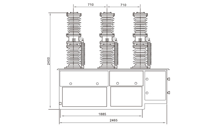 ZW7-40.5戶外真空斷路器外形 ZW7-40.5戶外真空斷路器外形